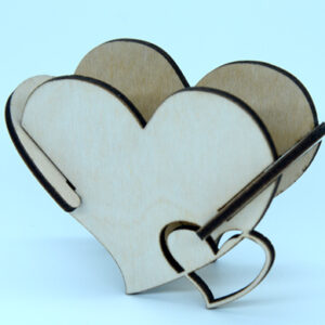 Ξύλινο μπομπονιέρα: Ανοιχτό κουτί σε σχήμα καρδιάς